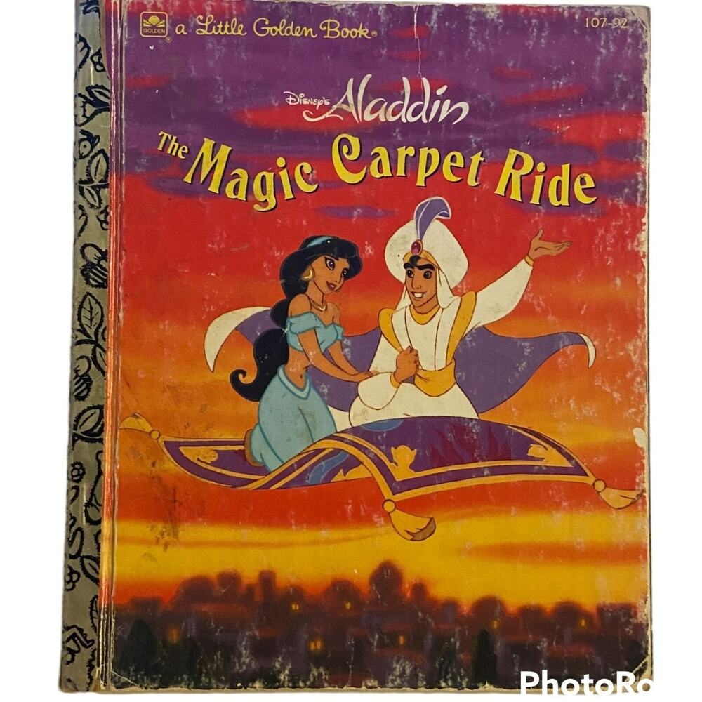 Little Golden Book Disney Aladdin The Magic Carpet Ride 1993 Hardcover Vintage